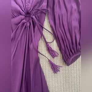 Farm Rio Purple Tassel Tie Dress